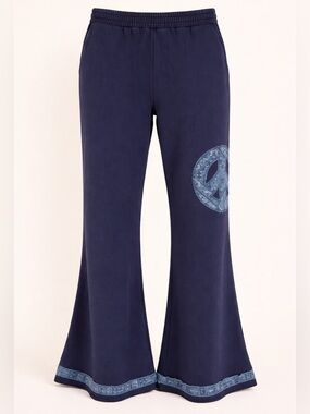 Umgee Bandana Peace Wide Leg Boho Lounge Pants